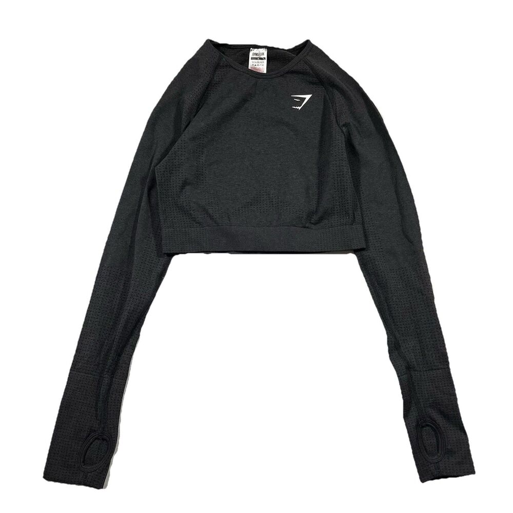 Gymshark Cropped Long Sleeve Thumb Hole Athletic Top Womens Medium